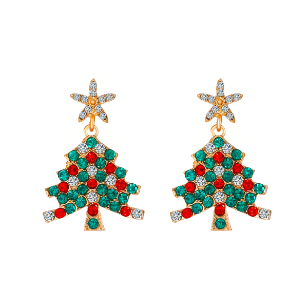 Christmas Tree Örhängen Zircon Snowflake Örhängen Strass