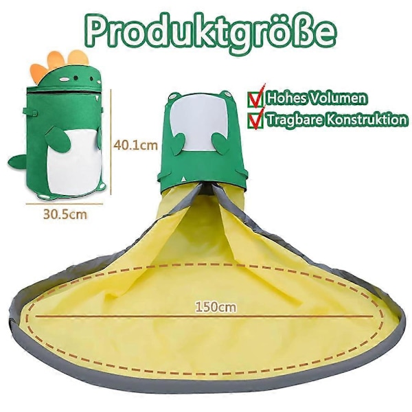 Rød dinosaur legetøjsopbevaringspose, spil tæppe opbevaringspose, dækket legetøjsopbevaringskurv, vasketøjskurv, børns opbevaringspose