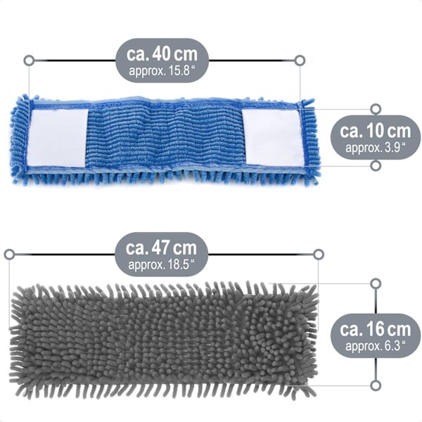 4x udskiftningsbetræk til gulvmoppe - moppebetræk lavet af mikrofiber chenille til grundig rengøring af dit opholdsrum