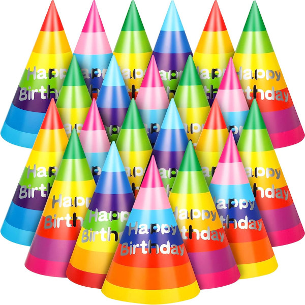 100 födelsedagsfest hatt Rainbow cone papper färg ParthDay hat chi