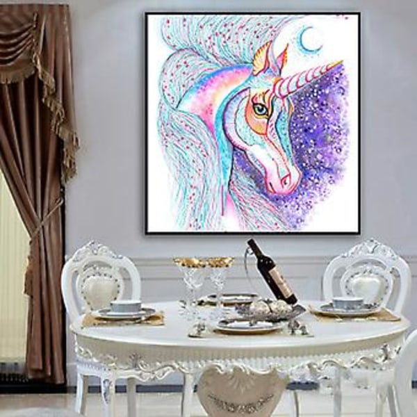 5D timanttimaalaus värikäs yksisarvinen täysi timantti DIY timanttimaalaus olohuoneen sisustus käsintehty timanttimaalaus 40*40CM