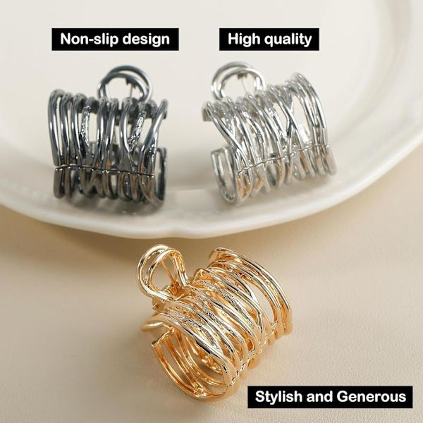 3PCS (Guld, Silver, Svart) Hårklämma för Hög Hästsvans, Hållare för Hög Hästsvans, Ha