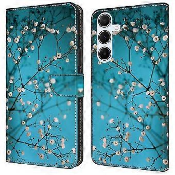 Skal för Samsung Galaxy A16 5G/A16 4G TPU+PU Läder Flip Fodral Flower Branch
