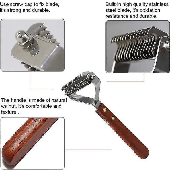 Coat King Rake 14-bladad Rake Pet Undercoat Rake, professionell Pet Dematting Comb
