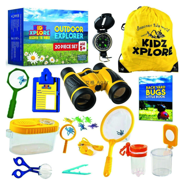 Outdoor Explorer Kit Gifts Toys,kids Binoculars Set,best For 8+ Year Old Boy And Girl,kids Adventure Kit(20 Pcs)