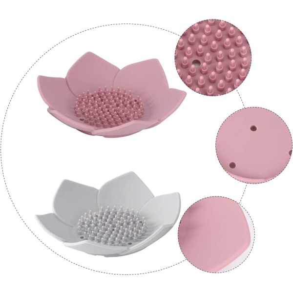 2-pack Silikon Tvålkoppar i Blomform