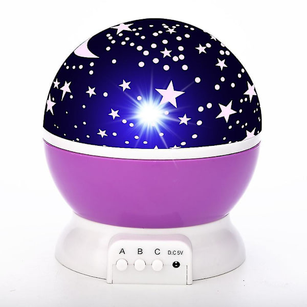 Stjerneprojektorlampe Barn Soverom Led Nattlys Dekor Roterende Stjernehimmel Galaxy Projektor Bordlampe C