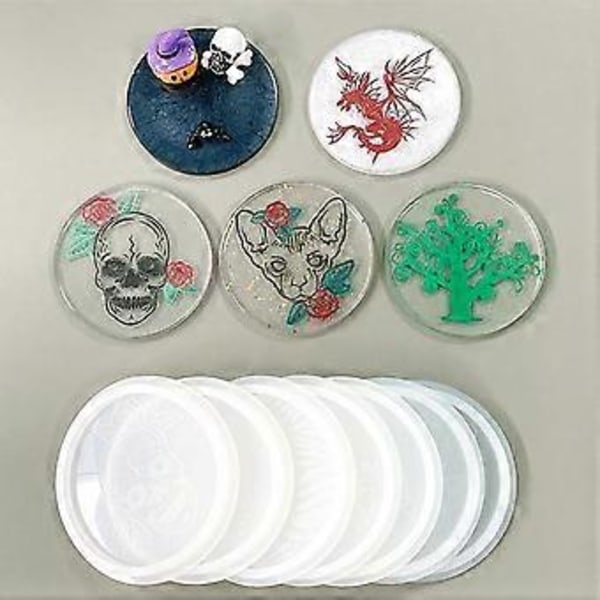 Koppmatte Silikonform Dinosaurhodeskallemønster Brikke Støping Resin Former Brett Smykker Verktøy Form for DIY Håndverk Laging 1