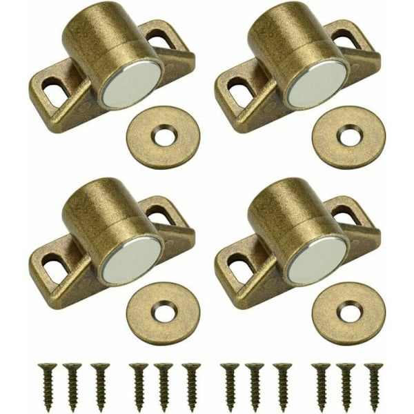 4 kpl magneetti kaapin ovelle magneettinen oven salpa magneettinen oven sulkija 4 aluslevyllä ja 12 ruuvilla magneettinen kaapin suljin huonekaluille, vaatekaapille, kaapille