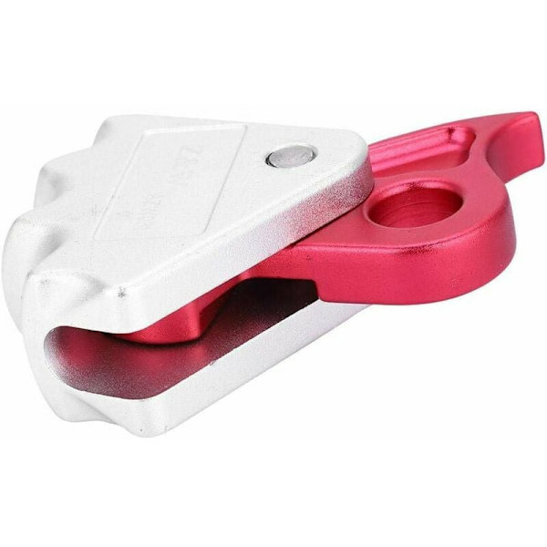 Klätterbroms - Stabil 15KN Automatisk Stoppbroms Automatisk Låsning Anordning för 9-12mm Rep Räddningsklättring Utrustning, (Rosa Vit)