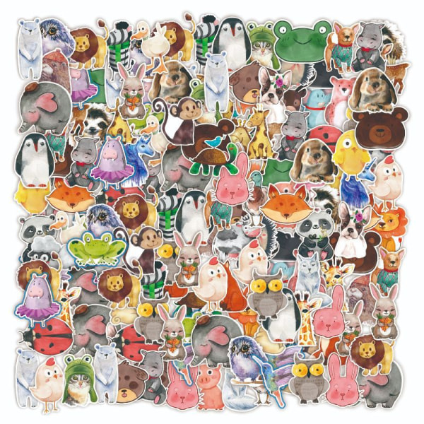 150 colorful animal stickers, cute waterproof skateboards, graffi