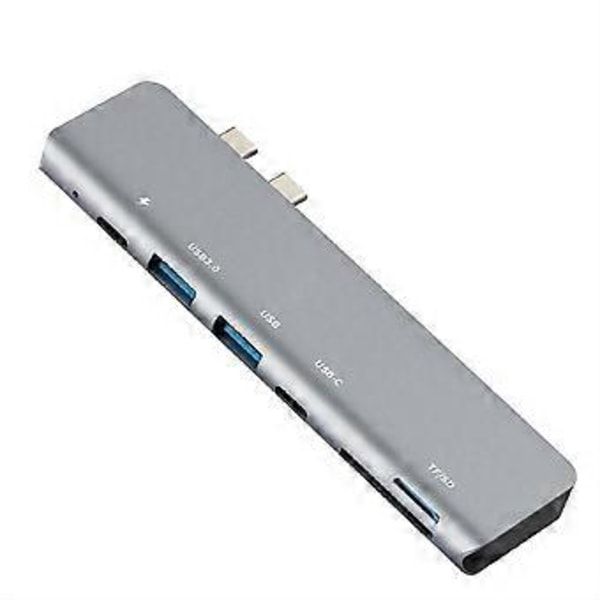 RYRA Dubbelhuvud Typ-C Till HDMI-kompatibel Adapter 4K Thunderbolt 3 USB C Hub TF