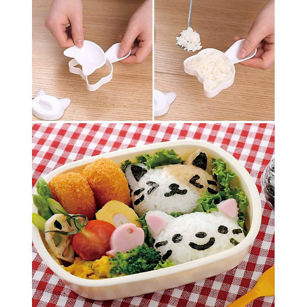 Risbollform Set Katt Söta Risbollform Diy Sushi Bento Nori Köksrisform