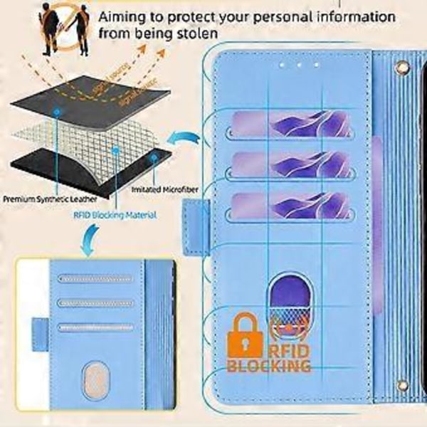 Til LG K52 Wallet Case RFID-blokering PU Læder Crossbody Telefonpung Cover Style A
