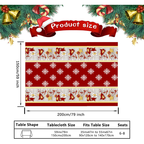 Julduk, 150 x 200 cm Dekorativ Rektangulär Julduk