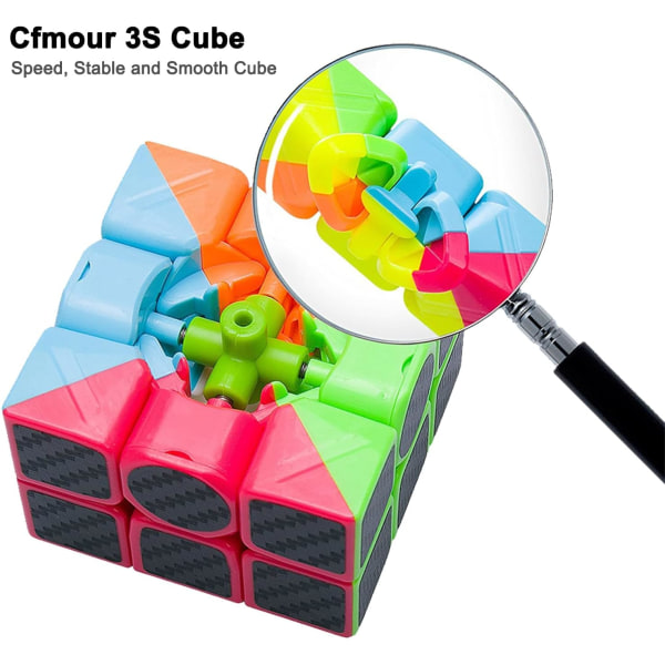 Speed Cube 3x3 - Carbon Fiber Sticker 3x3 Magic Cube Fast Smoo