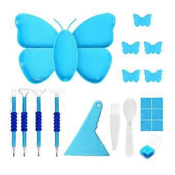 5D DIY Diamantmålning Bricka, Borrbricka Verktygsset Tratt Rad Borrbricka Behållare Multifunktionell Flip Borrplatta Strass Sorteringsbricka (Blå) Blue