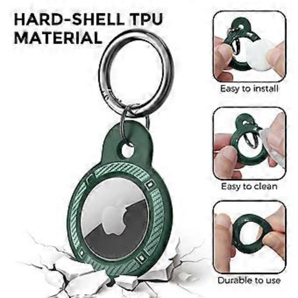 AHASTYLE WG40 Apple AirTag Bluetooth Tracker TPU-kotelo Suojakuori Rengaslukolla - Vihreä Green