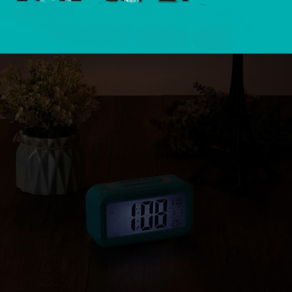 Tyst elektronisk väckarklocka med LED-display