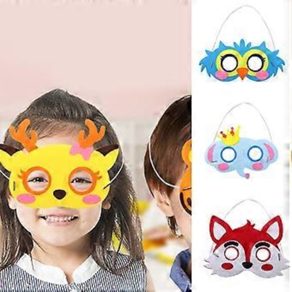 Djurmask för Barn DIY Hantverk, Återanvändbar Djur Filtmask för Barnkalas, Djungeltema Födelsedagsfest Vit kaninmodell White rabbit model