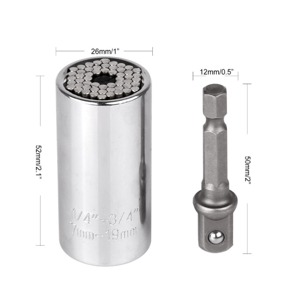 7-19mm Universal momentnøkkel socket hode multifunksjonell Univer