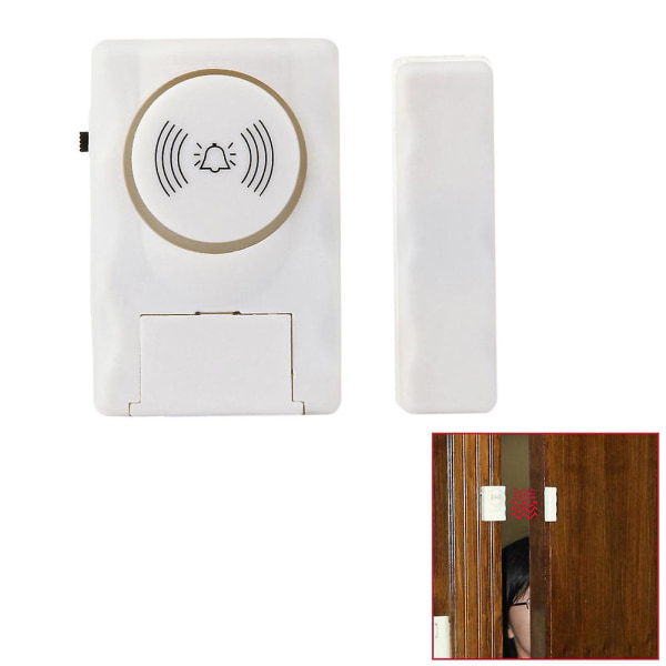 Trådlös hemsäkerhet magnetiskt utlöst dörr/fönsterlarmsystem, hemsäkerhet fönster/dörrar inbrottslarmsats
