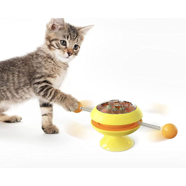 Katt leksak - Väderkvarn - Roterande skiva för katt - Interaktiv leksak med