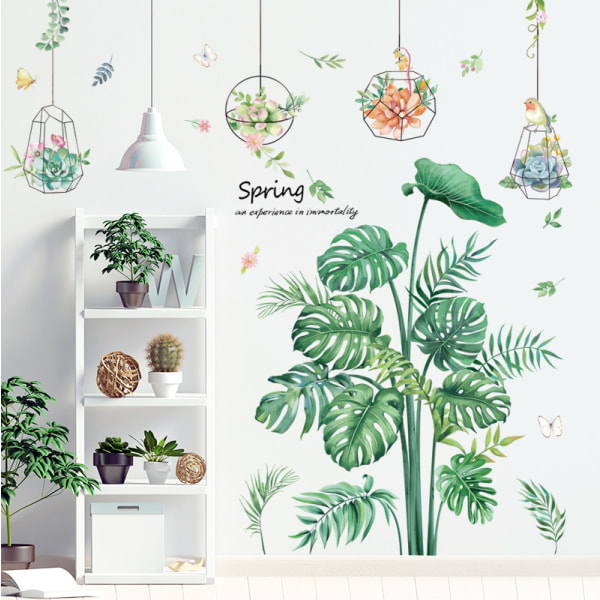 Tropical Plant Wall Sticker, Green Plant Wall Sticker, Tropical P