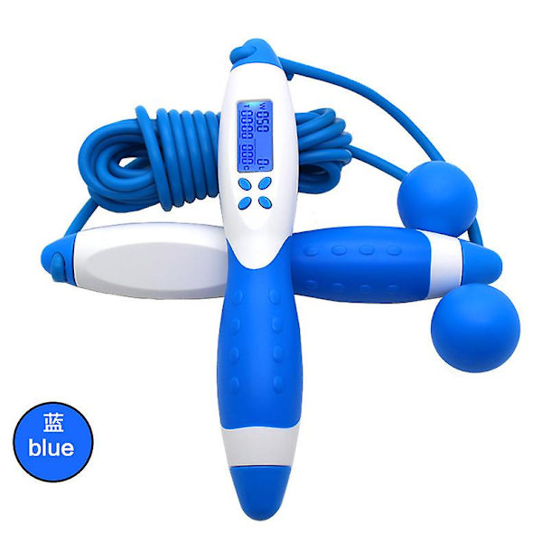 Springtov, Speed Jump Rope Tangle-free Justerbar Reb & Digitalt Springtov（Blå）