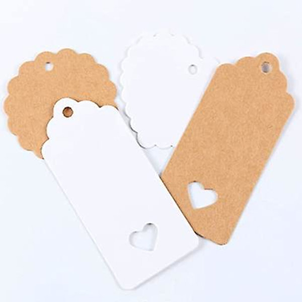 (200 st) Kraftpapper Presentlappar, Dekor för Hantverk och Bröllopsgåvor, Presentlapp, Diy-lapp och Etiketter