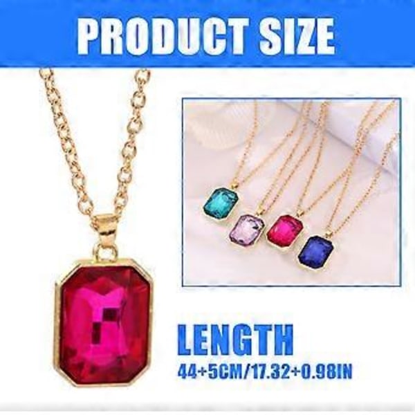 Elegant, solid firkantet halskjede med legering og cubic zirconia, moteaccessoir for kvinner, bursdagsgaver, lilla Purple