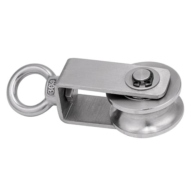 Remskive med 2 lejer, kabeltrisse, 34mm 304 rustfrit stål Pu
