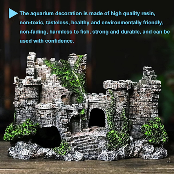 Simuleret harpiks slot ornament slot akvarium dekoration dekor