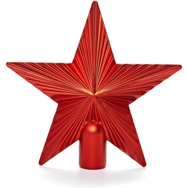 Röd plast julgran 20cm, julgran topp stjärntillbehör