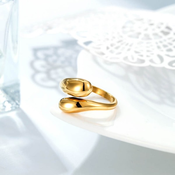 14 kgold eller eller eller plack blanc anneau ouvert réglable anneau épais cadeau minimaliste pour femmes 16,4mm dia.