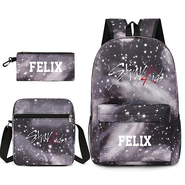 Stray Kids Bag Tredelt Ryggsekk Student Skoleveske Beste Ryggsekk For Barn（Sky Grey）