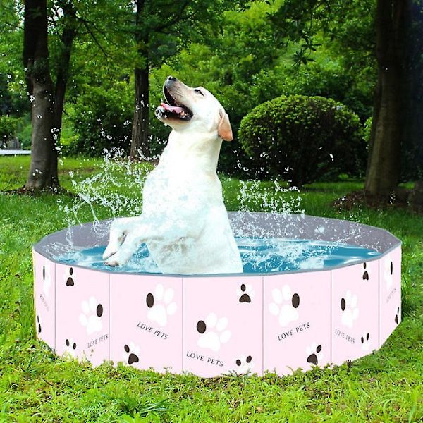 Hundesvømmebassin, sammenklappelig kæledyrsbassin, bad, svømmekar, badekar, sammenklappelig badebassin til hunde, katte, børn, forsyninger 80x30cm