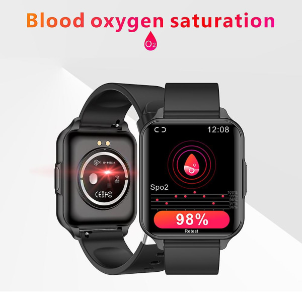 Q26 Pro Smart Watch 1,83 tum Temperatur Puls Blodtryck Blodsyreövervakning Sport（Svart）