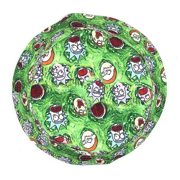Spand Spand, Rick And Morty Tegneserie Solhat Reversible To-side-wear Grøn Eller Sort Fisker Cap