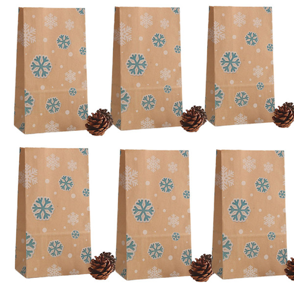 12-pack snöflingformade julklappsaskar, julklappar i kraftpapper