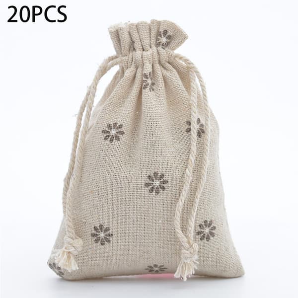 20-pack chic bomullsduk dragsnöre påsar presentpåsar bröllop