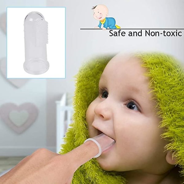 3 kpl Pehmeä turvallinen baby hammasharja, lasten silikonisormihammasharja ikenin harja kirkas hieronta