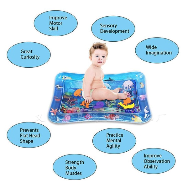 Uppblåsbar Mage Time Mat Premium Baby vattenlekmatta för småbarn