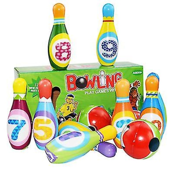 12-delad bowlingset för barn, inomhus och utomhus, förälder-barn-leksak