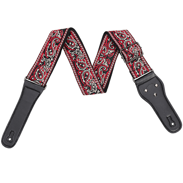 Justerbar Gitarrrem med Broderad Gitarrändeskydd, Set Lämpligt för Akustisk Gitarr/Elgitarr/Elbas (Blå)
