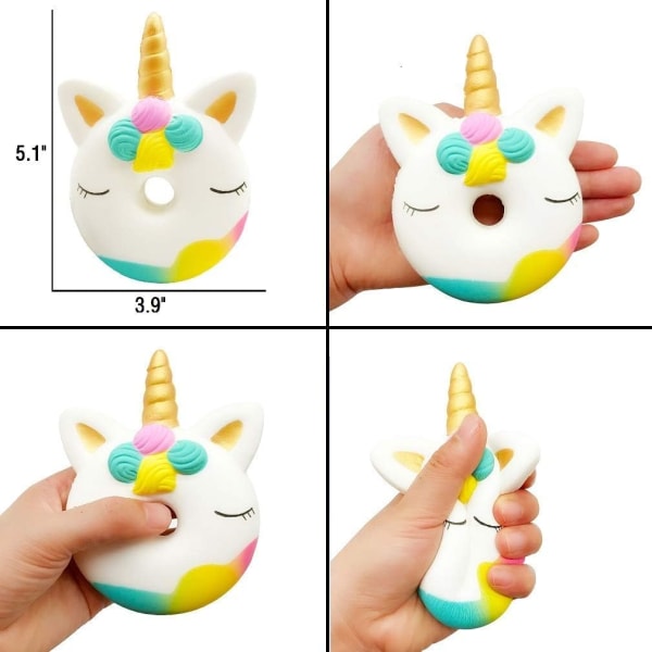 6 stk. Squishies legetøj Jumbo Slow Rising Unicorn Hest, Kage, Unicorn