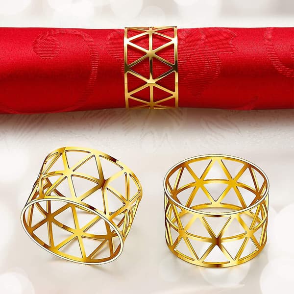 Servietringe, 12 stk. Guld Servietringe, Servietringholdere til spisning（guld）
