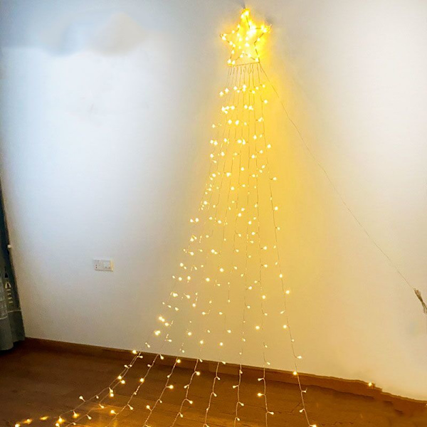 LED Pentagram Julgran Ljus Vattenfall Ljus Meteor Ljus G
