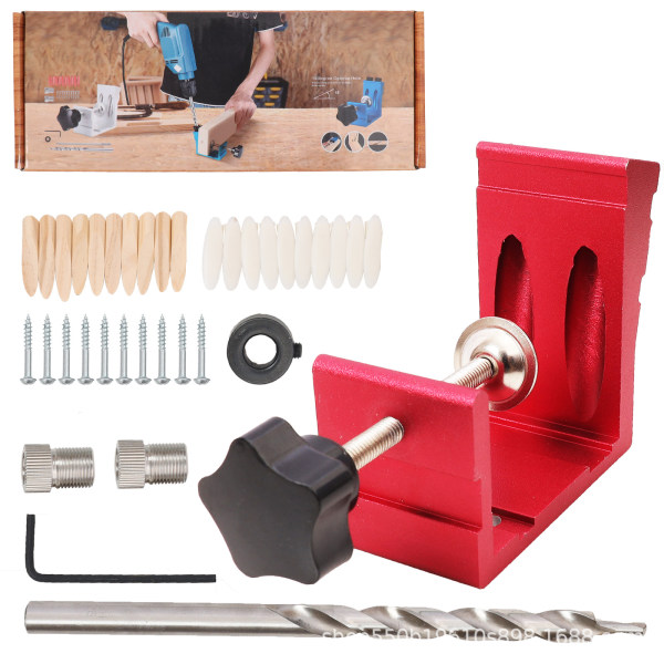 Pocket Hole Jig Kit Allt-i-ett-system 2 Borrstyrning Ledvinkelverktyg