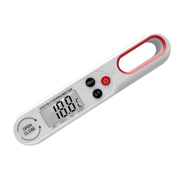 Digitalt mattermometer Foldable Instant Read Bbq Kjøtt Termometer (hvit)